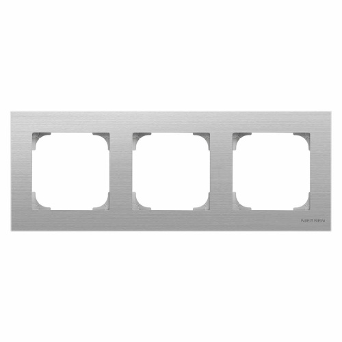 Рамка 3-постовая ABB Sky нержавеющая сталь 2CLA857300A1401 Рамка 3-постовая ABB Sky нержавеющая сталь 2CLA857300A1401