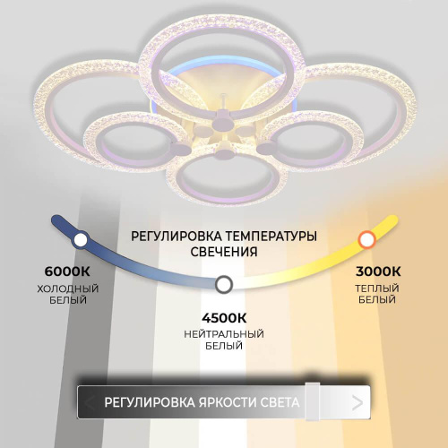 Потолочная люстра Seven Fires Rayana SF7091/7C-WT-RGB Потолочная люстра Seven Fires Rayana SF7091/7C-WT-RGB