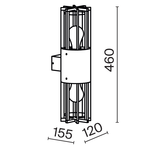 Настенный светильник (бра) Outdoor O453WL-02GF Настенный светильник (бра) Outdoor O453WL-02GF