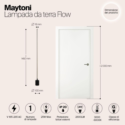 Напольный светильник (торшер) Maytoni MOD147FL-L20BK1 Напольный светильник (торшер) Maytoni MOD147FL-L20BK1