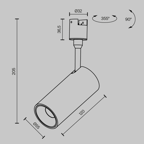 Трековый светильник Technical TR163-1-15W3K-M-B Трековый светильник Technical TR163-1-15W3K-M-B