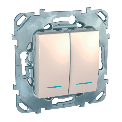 Выключатель двухклавишный с подсветкой Schneider Electric Unica MGU5.0101.25NZD Выключатель двухклавишный с подсветкой Schneider Electric Unica MGU5.0101.25NZD