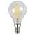 Лампа светодиодная филаментная ЭРА E14 5W 4000K прозрачная F-LED P45-5W-840-E14