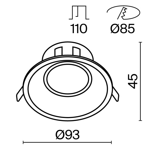 Встраиваемый светильник Maytoni Dot DL028-2-01B Встраиваемый светильник Maytoni Dot DL028-2-01B