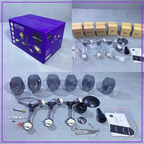Потолочная люстра Seven Fires Betney SF3330/6C-BK-CR-SMK Потолочная люстра Seven Fires Betney SF3330/6C-BK-CR-SMK