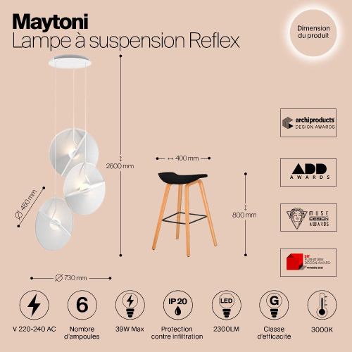 Подвесной светильник Maytoni MOD154PL-L6W3K1 Подвесной светильник Maytoni MOD154PL-L6W3K1
