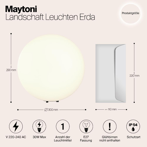 Уличный светильник Maytoni Erda O594FL-01W Уличный светильник Maytoni Erda O594FL-01W