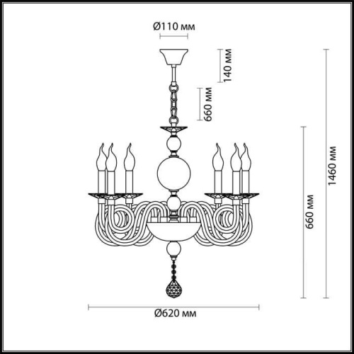 Подвесная люстра Odeon Light Iria 4601/6 Подвесная люстра Odeon Light Iria 4601/6