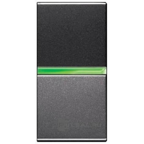 Выключатель кнопочный одноклавишный ABB Zenit 16A 250V с подсветкой антрацит 2CLA210450N1801 Выключатель кнопочный одноклавишный ABB Zenit 16A 250V с подсветкой антрацит 2CLA210450N1801