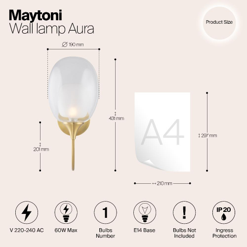 Бра Maytoni Aura MOD016WL-01BS Бра Maytoni Aura MOD016WL-01BS