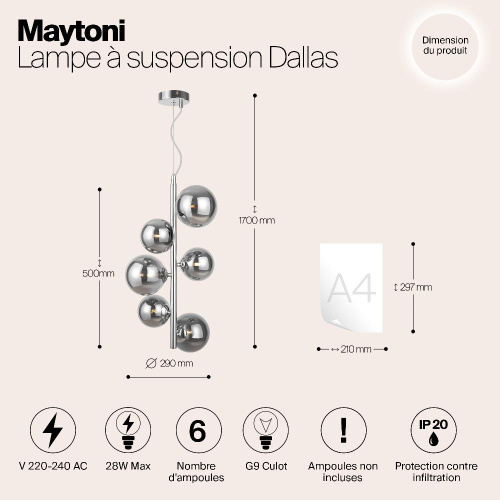 Подвесной светильник Maytoni MOD545PL-06CH Подвесной светильник Maytoni MOD545PL-06CH