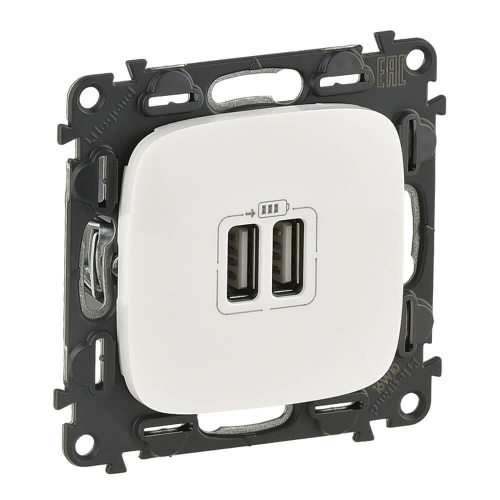 Розетка USB двойная Legrand Valena Allure 240V/5V 1500mA белая 754995 Розетка USB двойная Legrand Valena Allure 240V/5V 1500mA белая 754995
