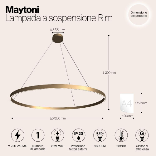 Подвесной светильник Maytoni MOD058PL-L65BS3K Подвесной светильник Maytoni MOD058PL-L65BS3K