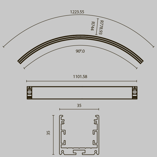 Комплектующие к светодиодной ленте Led Strip ALM-3535R-B-EX-90°-1.5M Комплектующие к светодиодной ленте Led Strip ALM-3535R-B-EX-90°-1.5M
