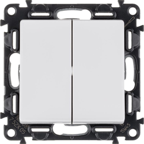 Выключатель двухклавишный Legrand Valena Life 10A 250V белый 752405 Выключатель двухклавишный Legrand Valena Life 10A 250V белый 752405