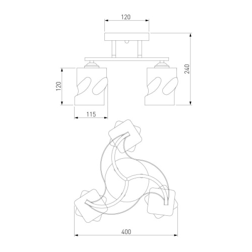 Потолочная люстра Eurosvet 30158/3 античная бронза Потолочная люстра Eurosvet 30158/3 античная бронза