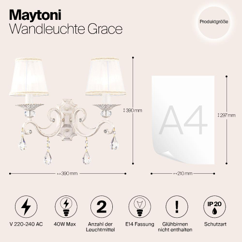 Бра Maytoni Grace ARM247-02-G Бра Maytoni Grace ARM247-02-G
