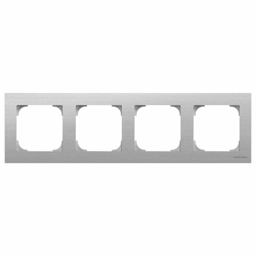 Рамка 4-постовая ABB Sky нержавеющая сталь 2CLA857400A1401 Рамка 4-постовая ABB Sky нержавеющая сталь 2CLA857400A1401