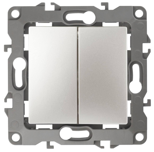 Выключатель двухклавишный ЭРА 12 10AX 250V 12-1104-15 Б0019290 Выключатель двухклавишный ЭРА 12 10AX 250V 12-1104-15 Б0019290