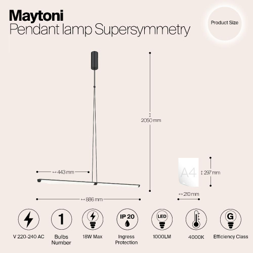 Подвесной светильник Maytoni P096PL-L11BK1 Подвесной светильник Maytoni P096PL-L11BK1