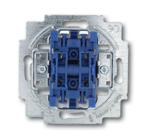 Выключатель жалюзи двухклавишный однополюсный ABB BJE 10A 250V с фиксацией 2CKA001012A2197