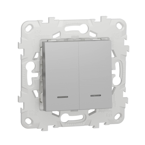 Выключатель двухклавишный Schneider Electric Unica New NU521130N Выключатель двухклавишный Schneider Electric Unica New NU521130N