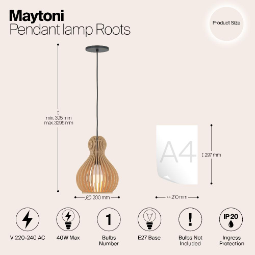 Подвесной светильник Maytoni MOD192PL-01W Подвесной светильник Maytoni MOD192PL-01W