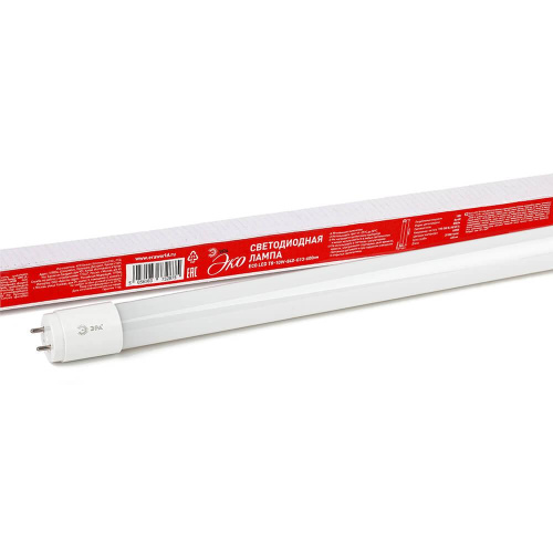 Лампа светодиодная ЭРА G13 10W 4000K матовая ECO LED T8-10W-840-G13-600mm Б0032974 Лампа светодиодная ЭРА G13 10W 4000K матовая ECO LED T8-10W-840-G13-600mm Б0032974