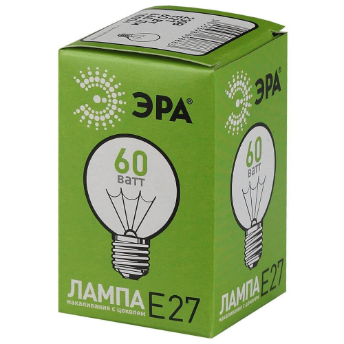 Лампа накаливания ЭРА E27 60W 2700K прозрачная ЛОН ДШ60-230-E27-CL Лампа накаливания ЭРА E27 60W 2700K прозрачная ЛОН ДШ60-230-E27-CL