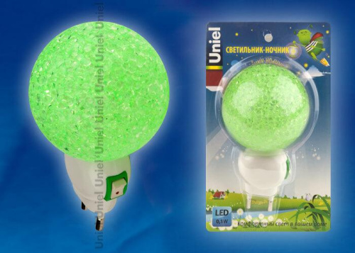 Настенный светодиодный светильник (10330) Uniel DTL-309-Шар/Green/1LED/0,1W Настенный светодиодный светильник (10330) Uniel DTL-309-Шар/Green/1LED/0,1W
