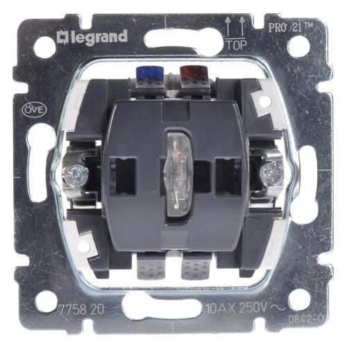 Переключатель одноклавишный на 2 направления Legrand Galea Life 10A 250V с подсветкой 775820 Переключатель одноклавишный на 2 направления Legrand Galea Life 10A 250V с подсветкой 775820