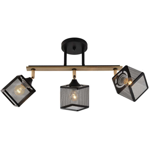 Люстра Reluce 01591-3.3-03B BK+FGD+WOOD Люстра Reluce 01591-3.3-03B BK+FGD+WOOD