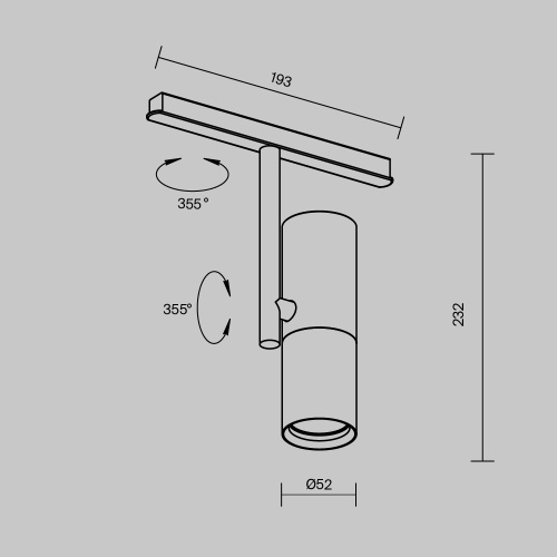 Трековый светильник Technical TR005-2-12W4K-B Трековый светильник Technical TR005-2-12W4K-B