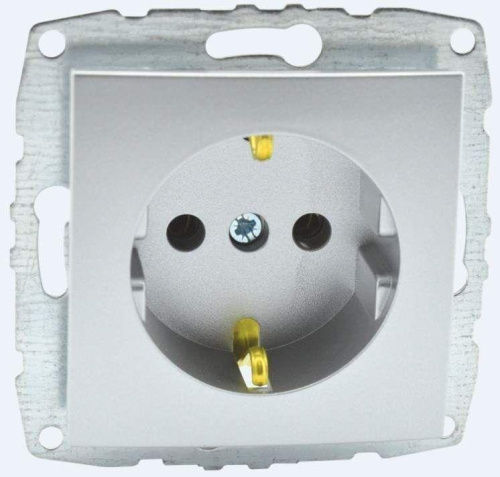Розетка 2К+З Mono Electric Despina/ Larissa 16A 250V винтовое подключение серебро 500-002121-117 Розетка 2К+З Mono Electric Despina/ Larissa 16A 250V винтовое подключение серебро 500-002121-117