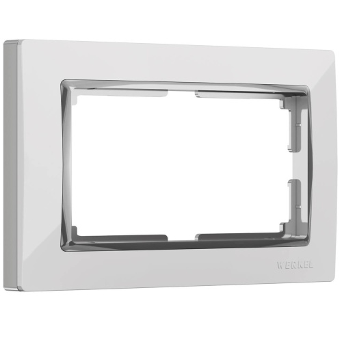 Рамка для двойной розетки Werkel Snabb белый/хром W0081901 4690389161063 Рамка для двойной розетки Werkel Snabb белый/хром W0081901 4690389161063