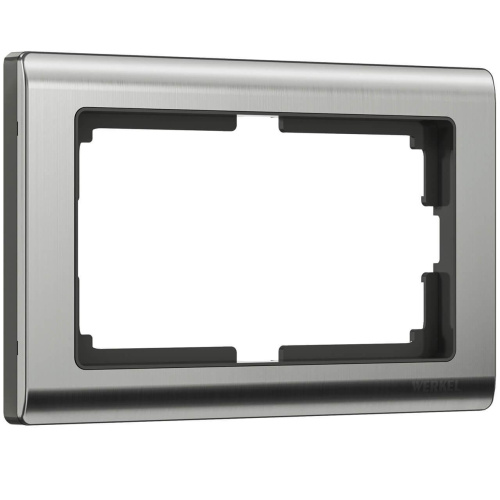 Рамка Werkel Metallic для двойной розетки глянцевый никель W0081602 4690389159077 Рамка Werkel Metallic для двойной розетки глянцевый никель W0081602 4690389159077