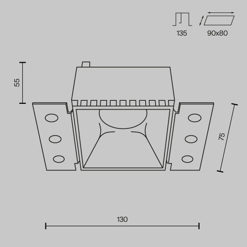 Встраиваемый светильник Technical DL051-01-GU10-SQ-WB Встраиваемый светильник Technical DL051-01-GU10-SQ-WB