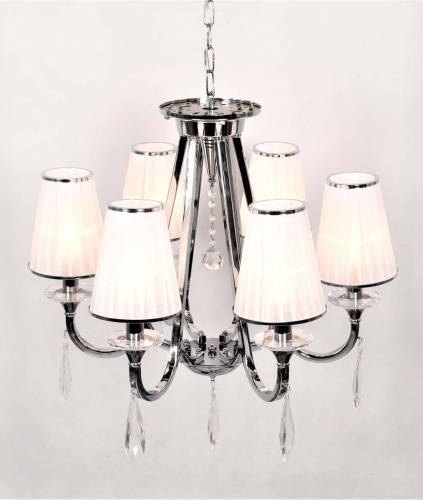 Подвесная люстра Lumina Deco Milesia LDP 8926-6 WT+CHR Подвесная люстра Lumina Deco Milesia LDP 8926-6 WT+CHR