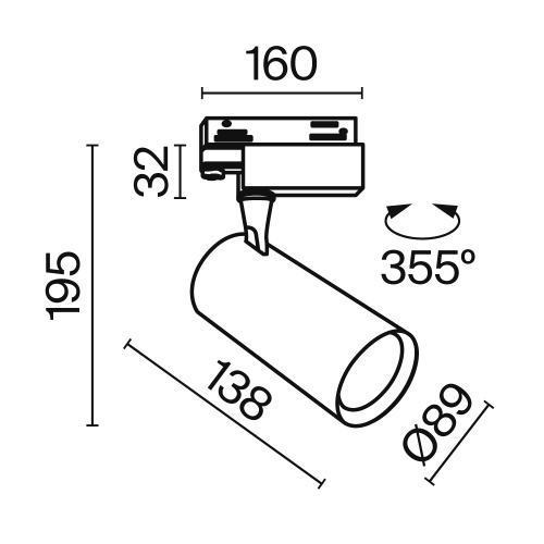 Трековый светильник Technical TR029-3-26W3K-S-B Трековый светильник Technical TR029-3-26W3K-S-B