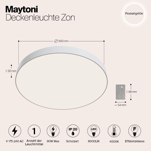 Потолочный светодиодный светильник Maytoni Zon C032CL-L96W4K Потолочный светодиодный светильник Maytoni Zon C032CL-L96W4K