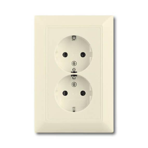 Розетка двойная ABB Basic55 Schuko с/з 16A 250V со шторками безвинтовой зажим слоновая кость 2CKA002021A0379 Розетка двойная ABB Basic55 Schuko с/з 16A 250V со шторками безвинтовой зажим слоновая кость 2CKA002021A0379