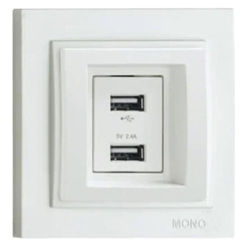 Розетка 2-а USB-зарядка Mono Electric Despina 250V крем 102-170005-178 Розетка 2-а USB-зарядка Mono Electric Despina 250V крем 102-170005-178