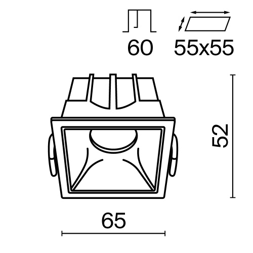 Встраиваемый светильник Technical DL043-01-10W4K-D-SQ-WB Встраиваемый светильник Technical DL043-01-10W4K-D-SQ-WB