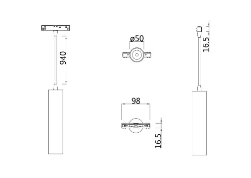 Трековый светодиодный светильник для магнитного шинопровода Maytoni Technical Track lamps TR016-2-12W3K-W Трековый светодиодный светильник для магнитного шинопровода Maytoni Technical Track lamps TR016-2-12W3K-W