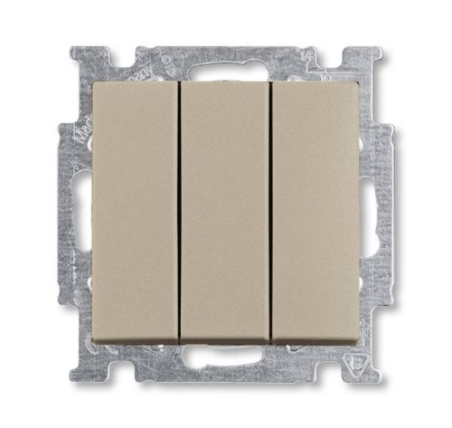 Выключатель трехклавишный ABB Basic55 16A 250V шампань 2CKA001012A2163