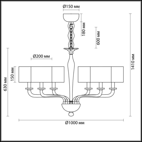 Подвесная люстра Odeon Light Vosta 4727/6 Подвесная люстра Odeon Light Vosta 4727/6