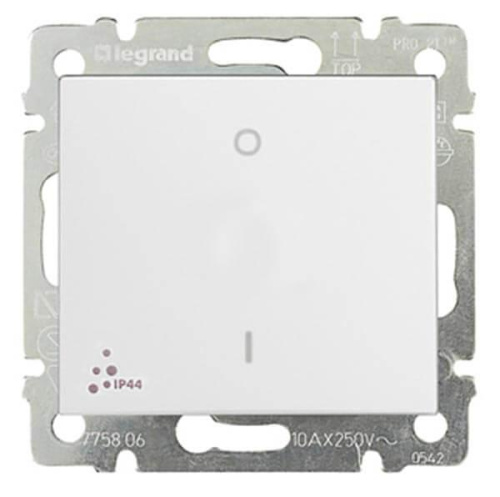 Выключатель одноклавишный двухполюсный Legrand Valena 10A 250V IP44 белый 770092 Выключатель одноклавишный двухполюсный Legrand Valena 10A 250V IP44 белый 770092
