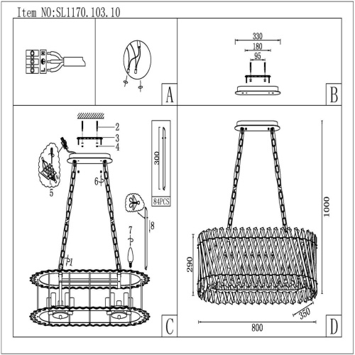 Подвесная люстра ST Luce Fabio SL1170.103.10 Подвесная люстра ST Luce Fabio SL1170.103.10
