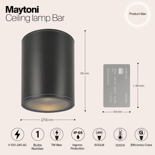 Уличный светодиодный светильник Maytoni Bar O306CL-L7GF Уличный светодиодный светильник Maytoni Bar O306CL-L7GF