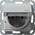 Розетка Gira System 55 Schuko с/з с крышкой 16A 250V безвинтовой зажим алюминий 045426